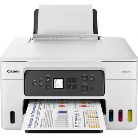 Canon MAXIFY GX3050 5777C006 - Impresora Multifunción con depósitos MegaTank rellenables, WiFi doble banda, impresión a doble cara automática, color Blanco
